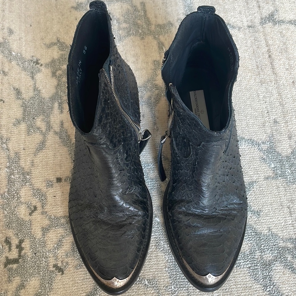 Golden goose black ankle booties